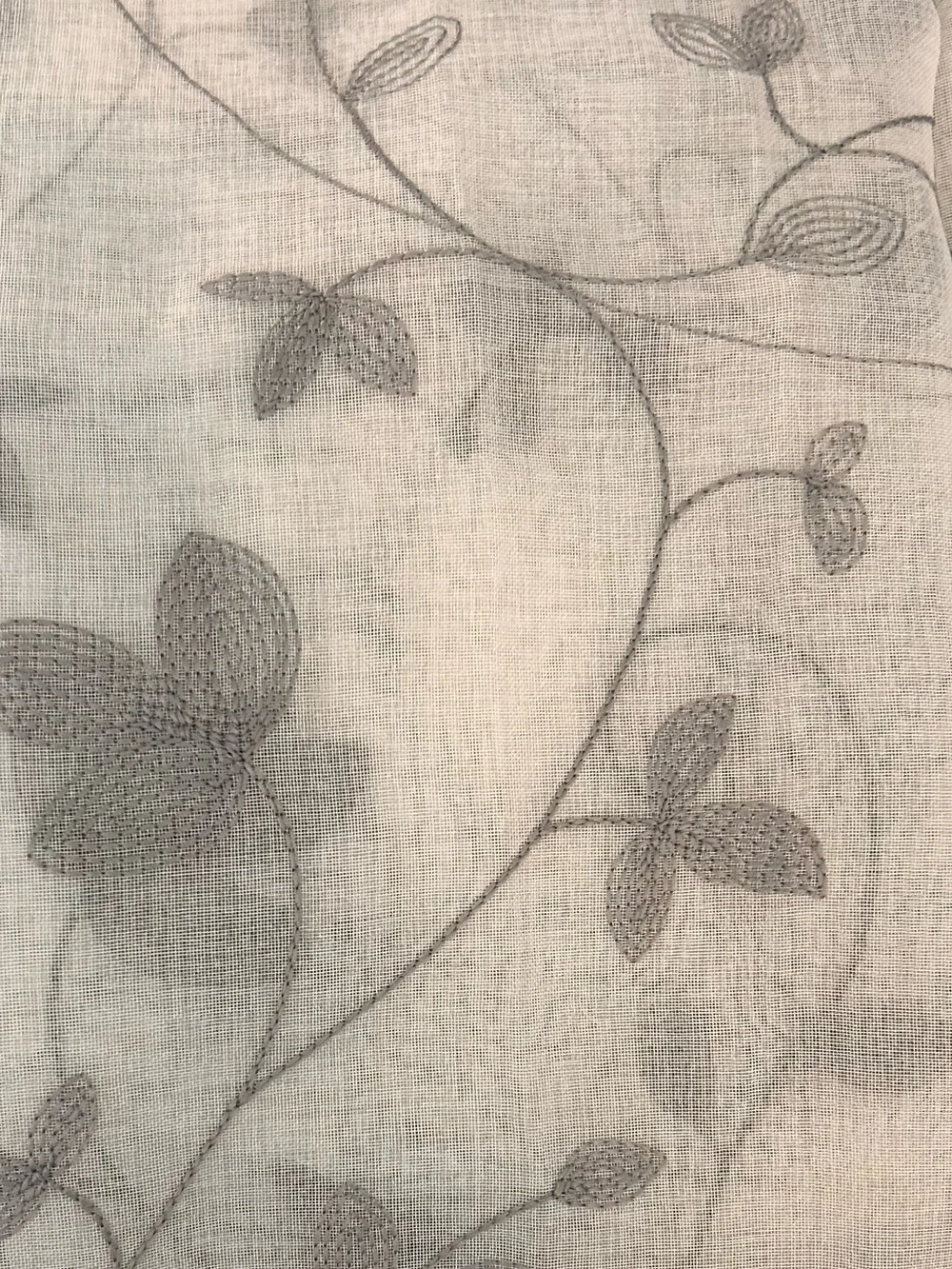 Soft-toned Patterned Grommet-Top Curtains — Neutral Floral Sheer Panels